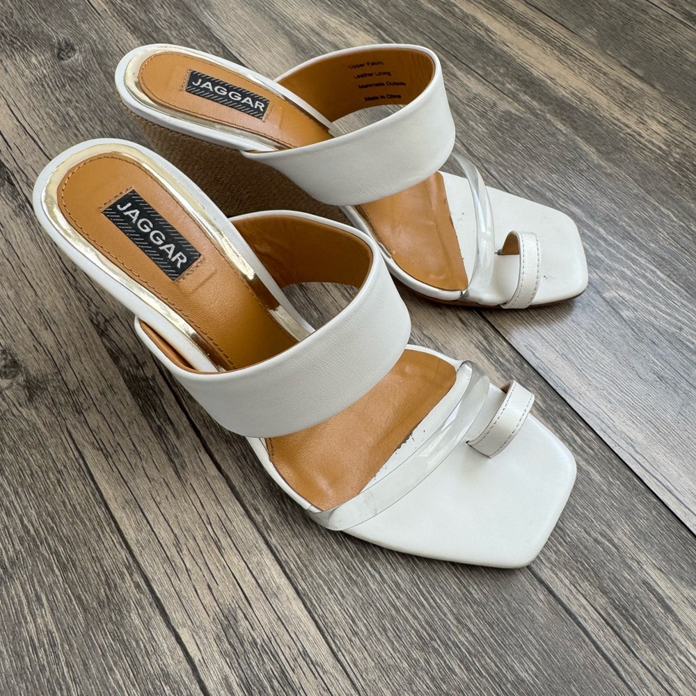 Women's White Heeled Sandals